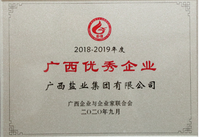 2018-2019年度廣西優(yōu)秀企業(yè)